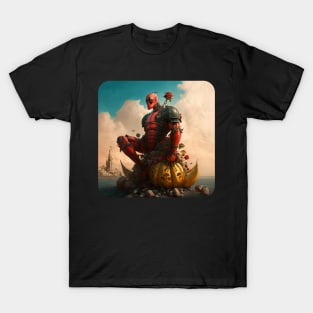 Impression of a red giant smashing a pumpkin (no text) T-Shirt